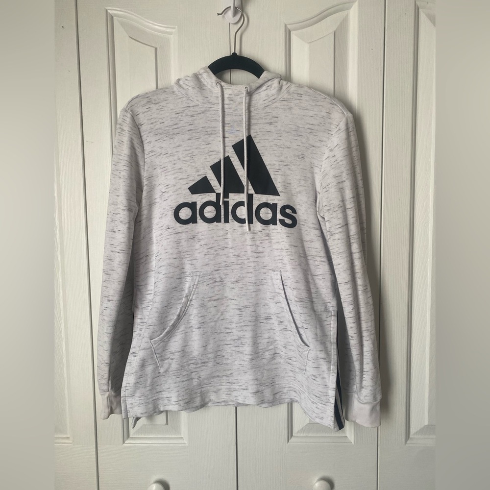 ADIDAS GREY AND BLACK HOODY- SIZE XS